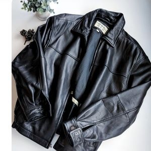 ‼️ Boston Harbor Black 100% Leather Jacket Size M